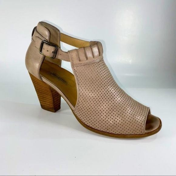 Paul Green 5154 6.5 Leather Mesh Taupe Heeled Boot - Picture 6 of 12